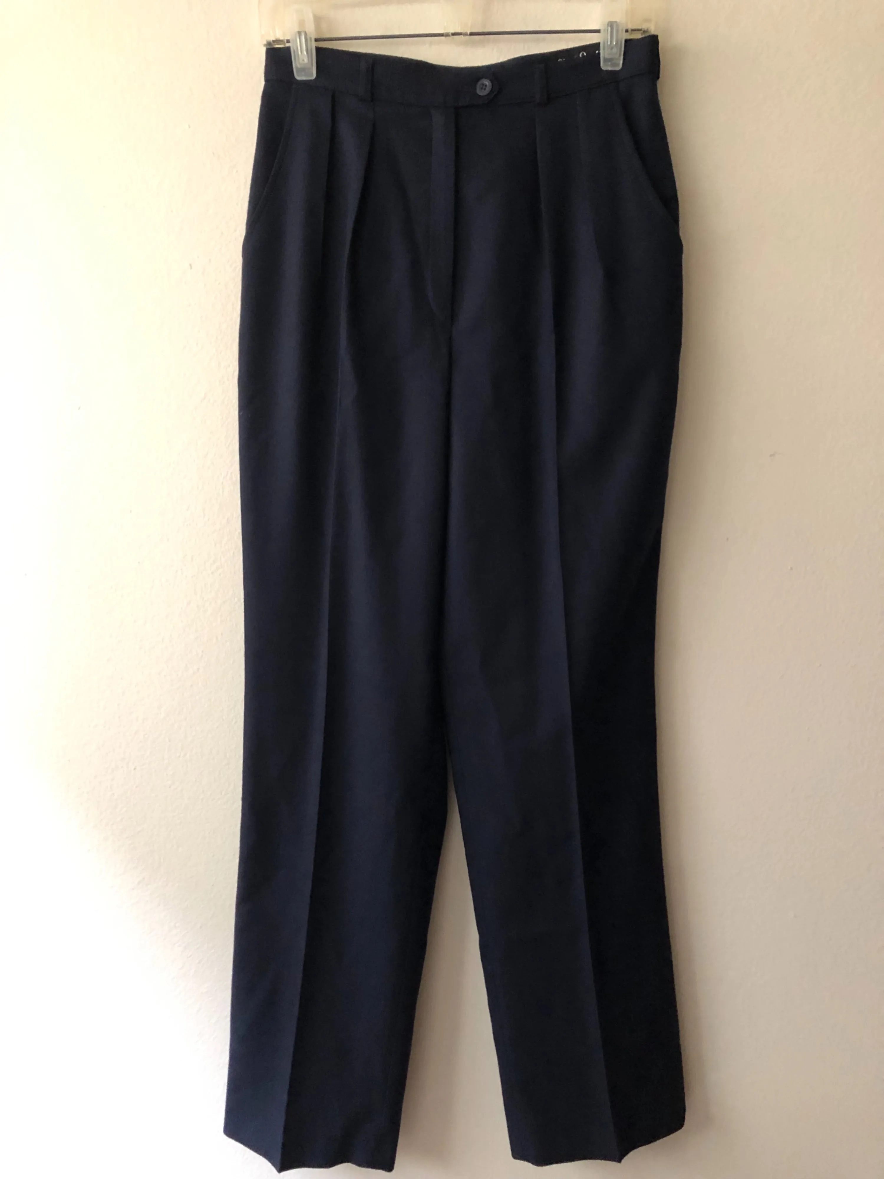 '80’s Navy Blue Wool Trousers Dark Academia by Giorgio Sant'angelo