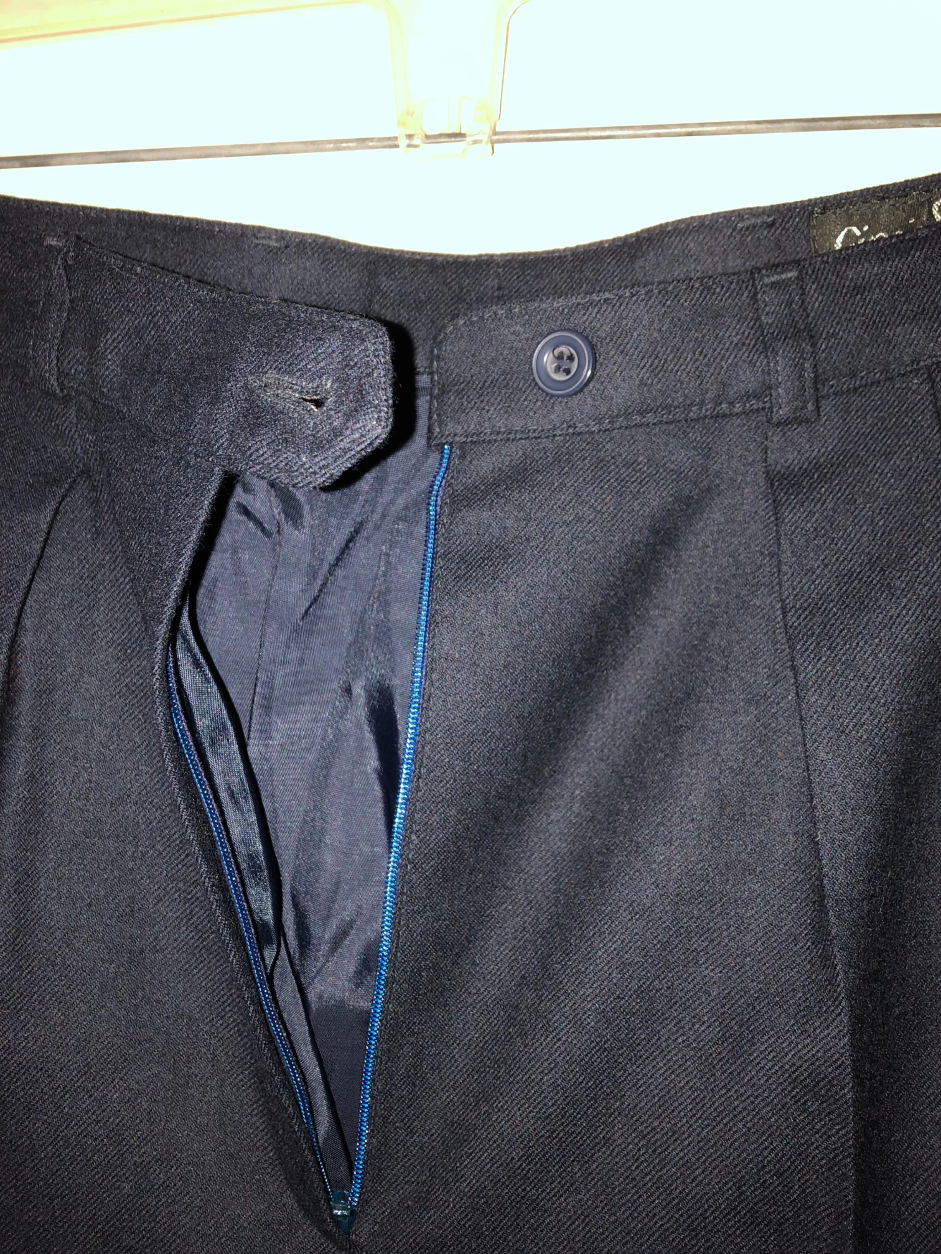 '80’s Navy Blue Wool Trousers Dark Academia by Giorgio Sant'angelo