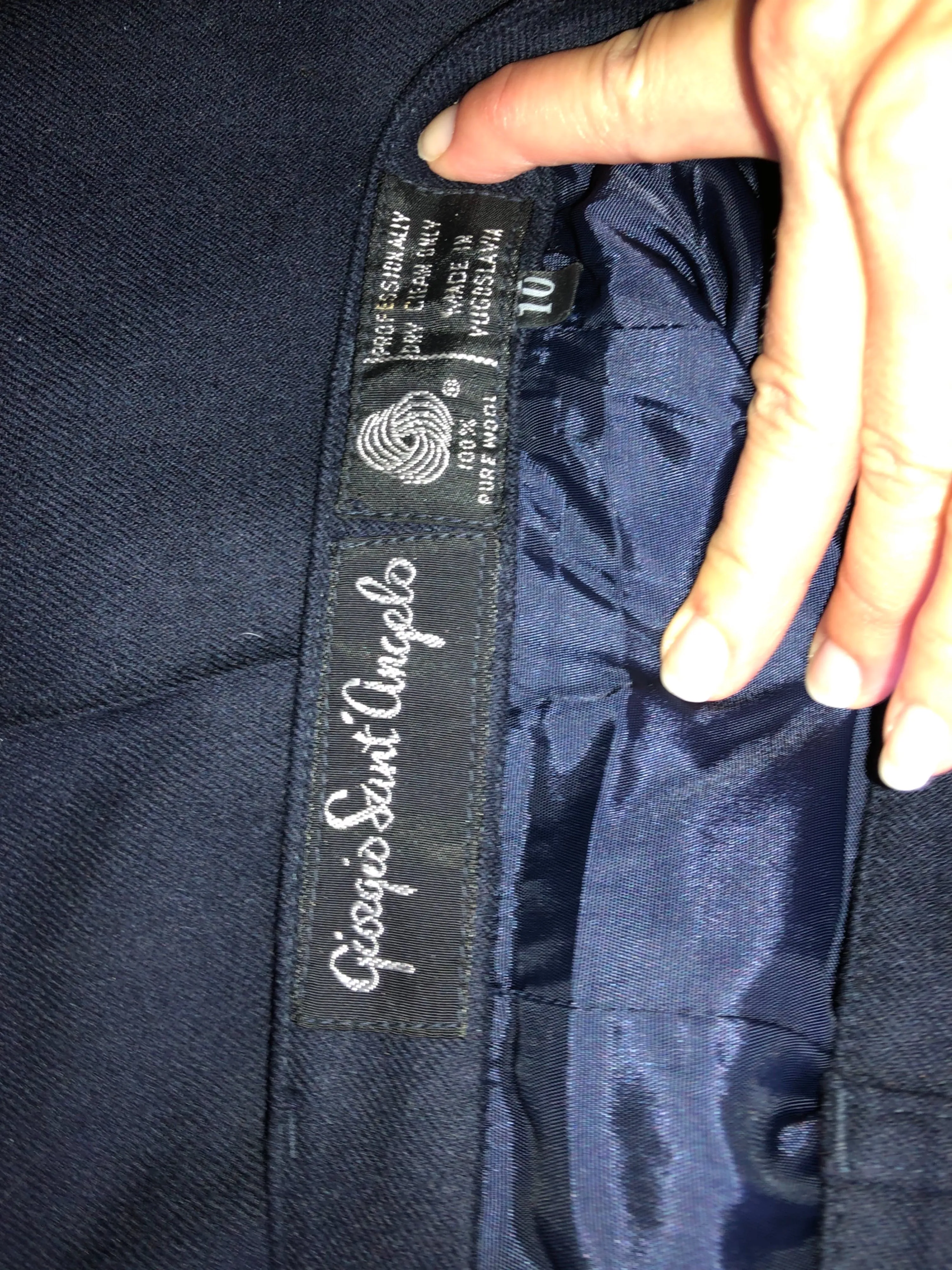 '80’s Navy Blue Wool Trousers Dark Academia by Giorgio Sant'angelo