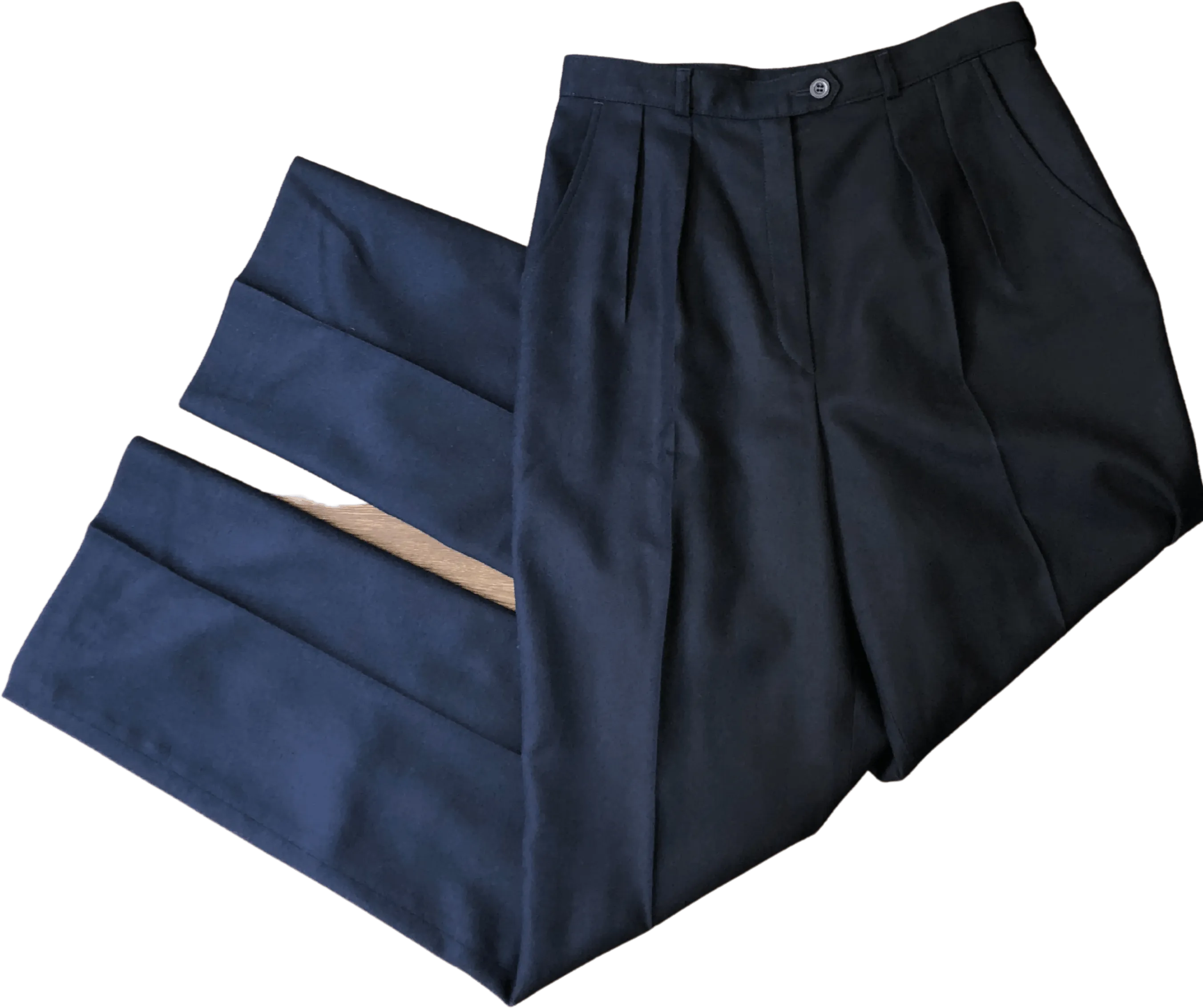 '80’s Navy Blue Wool Trousers Dark Academia by Giorgio Sant'angelo