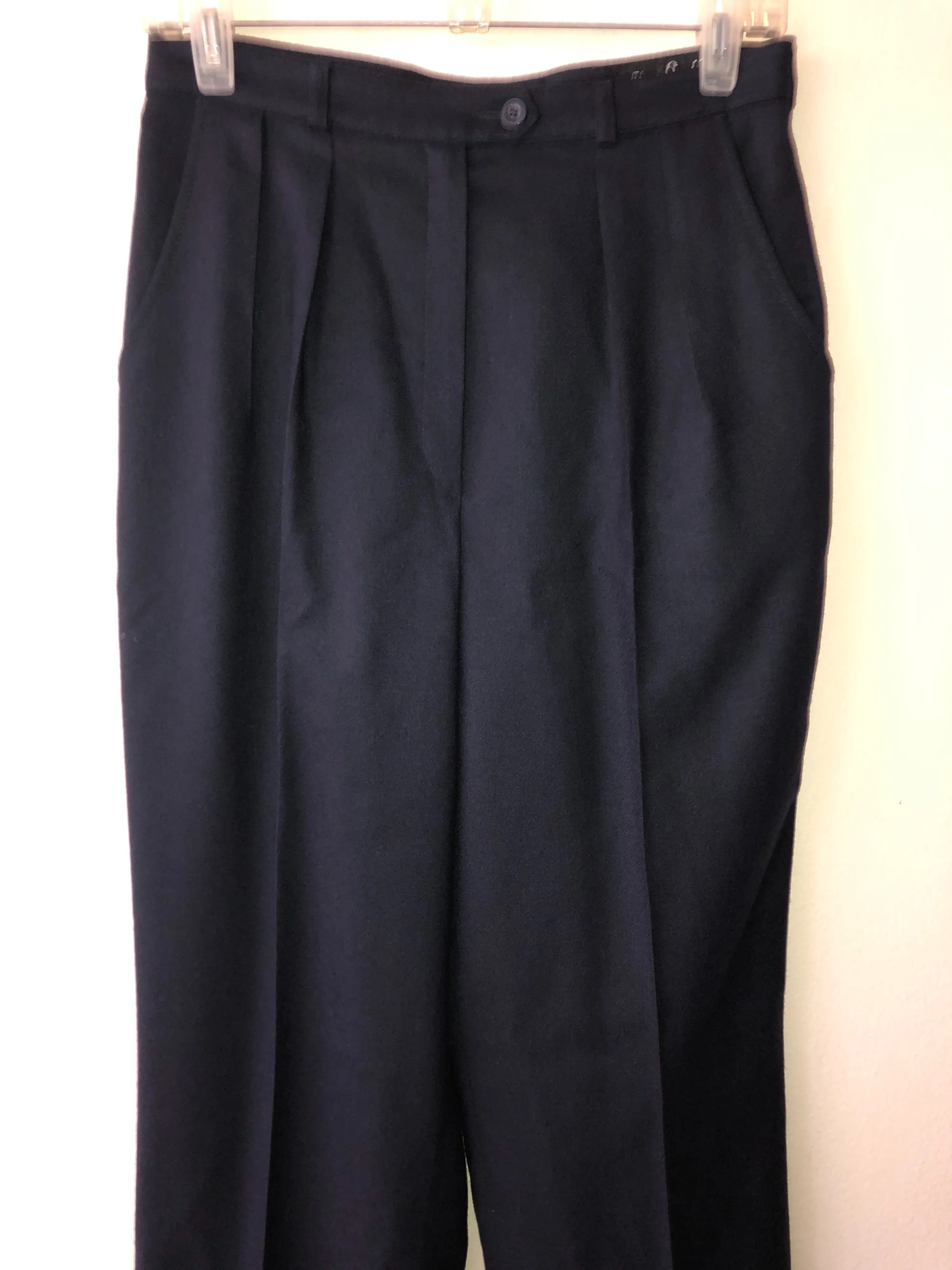 '80’s Navy Blue Wool Trousers Dark Academia by Giorgio Sant'angelo