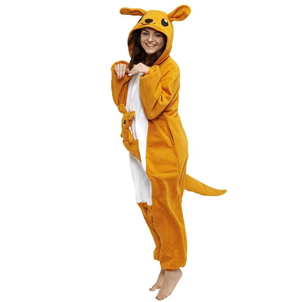 Adult Women Pajamas Polar Fleece Sleepwear Pajama Animal Kangaroo Children's Pijama Onesie Homewear Winter Party Cute Pyjamas