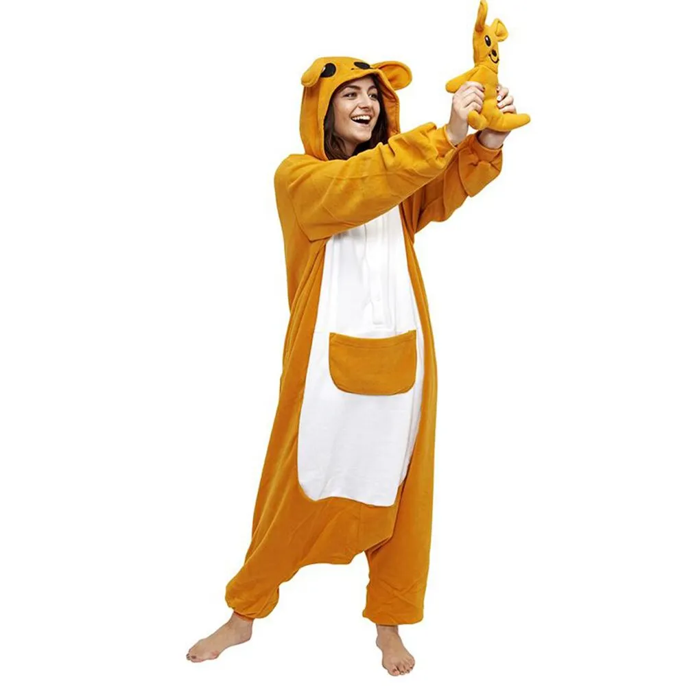 Adult Women Pajamas Polar Fleece Sleepwear Pajama Animal Kangaroo Children's Pijama Onesie Homewear Winter Party Cute Pyjamas
