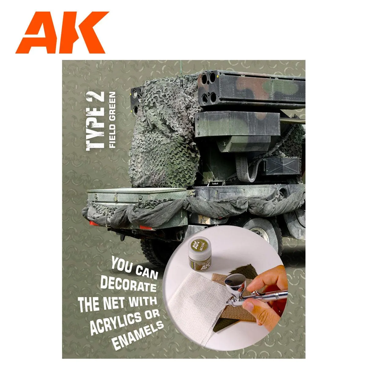 AK Interactive AK8067 Camouflage Net Field Green Type 2