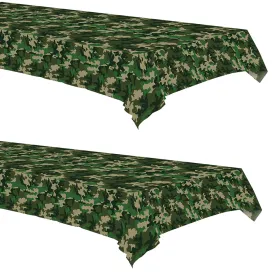 Army Party Supplies - Camouflage Table Covers 54" x 108" (2 Pack)