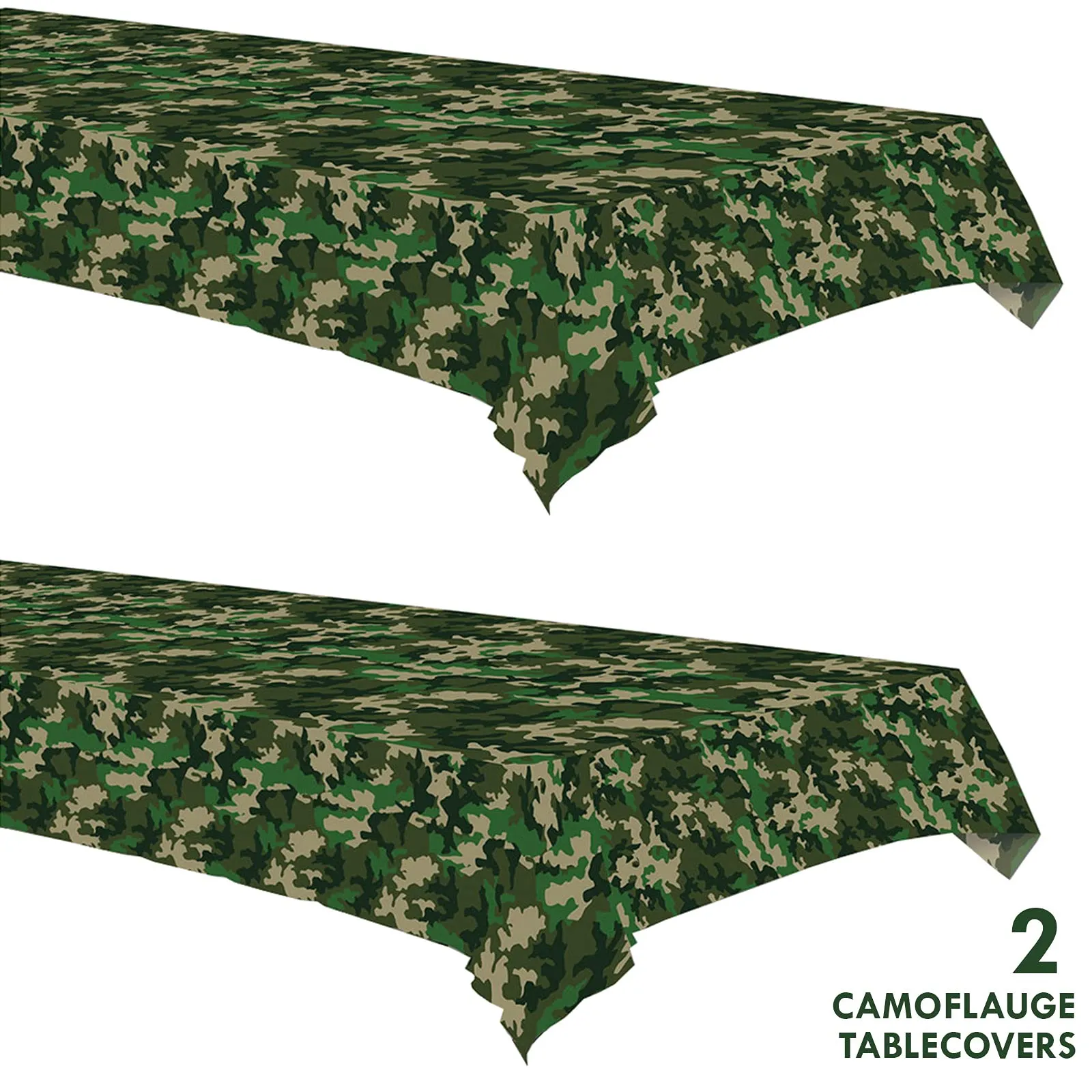 Army Party Supplies - Camouflage Table Covers 54" x 108" (2 Pack)