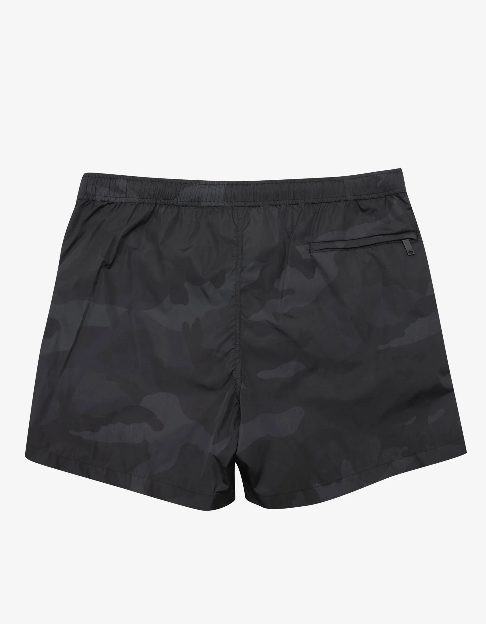 Black Camo Print Swim Shorts