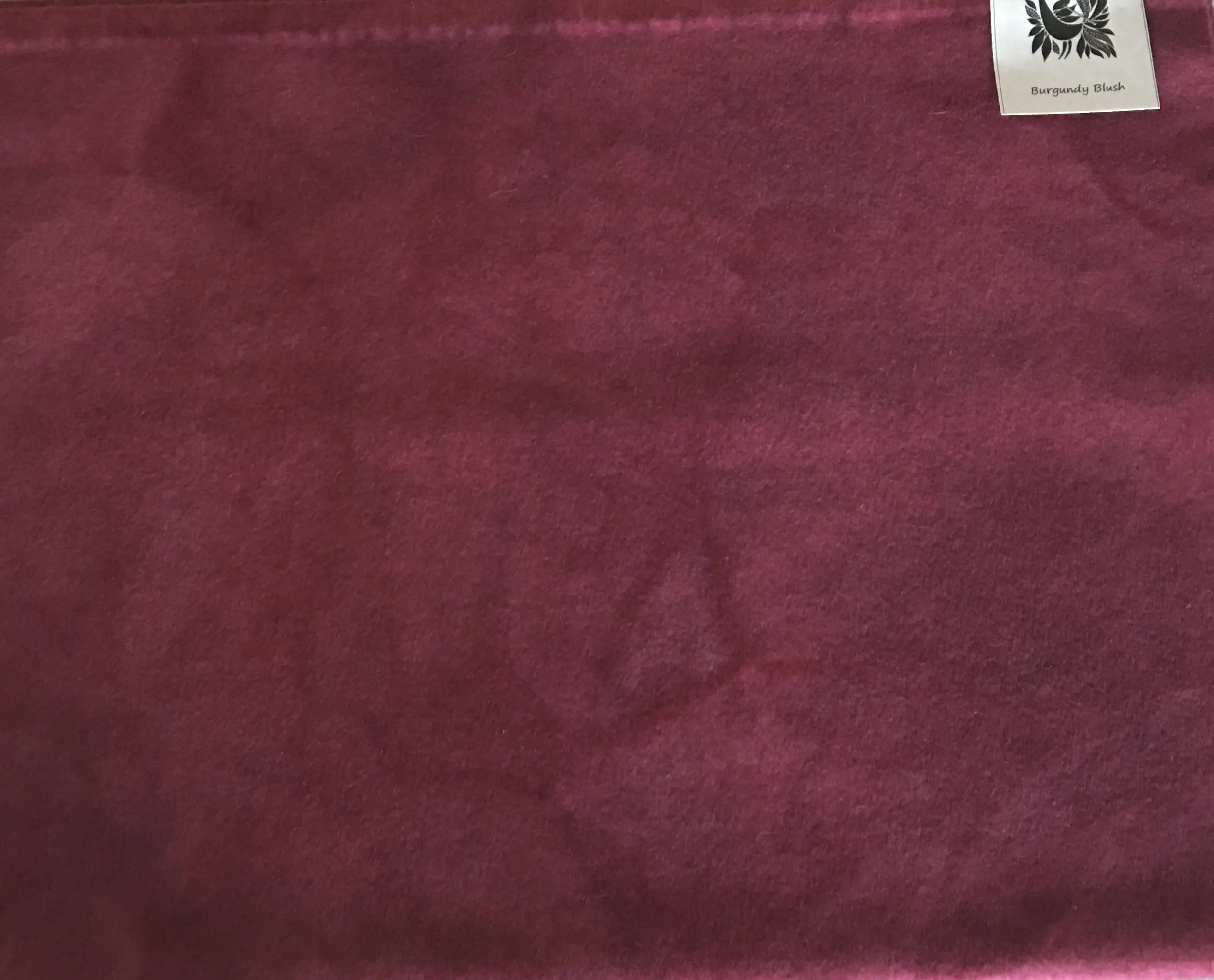 BURGUNDY BLUSH Hand Dyed Fat QUARTER Wool Fabric for Wool Applique and Rug Hooking