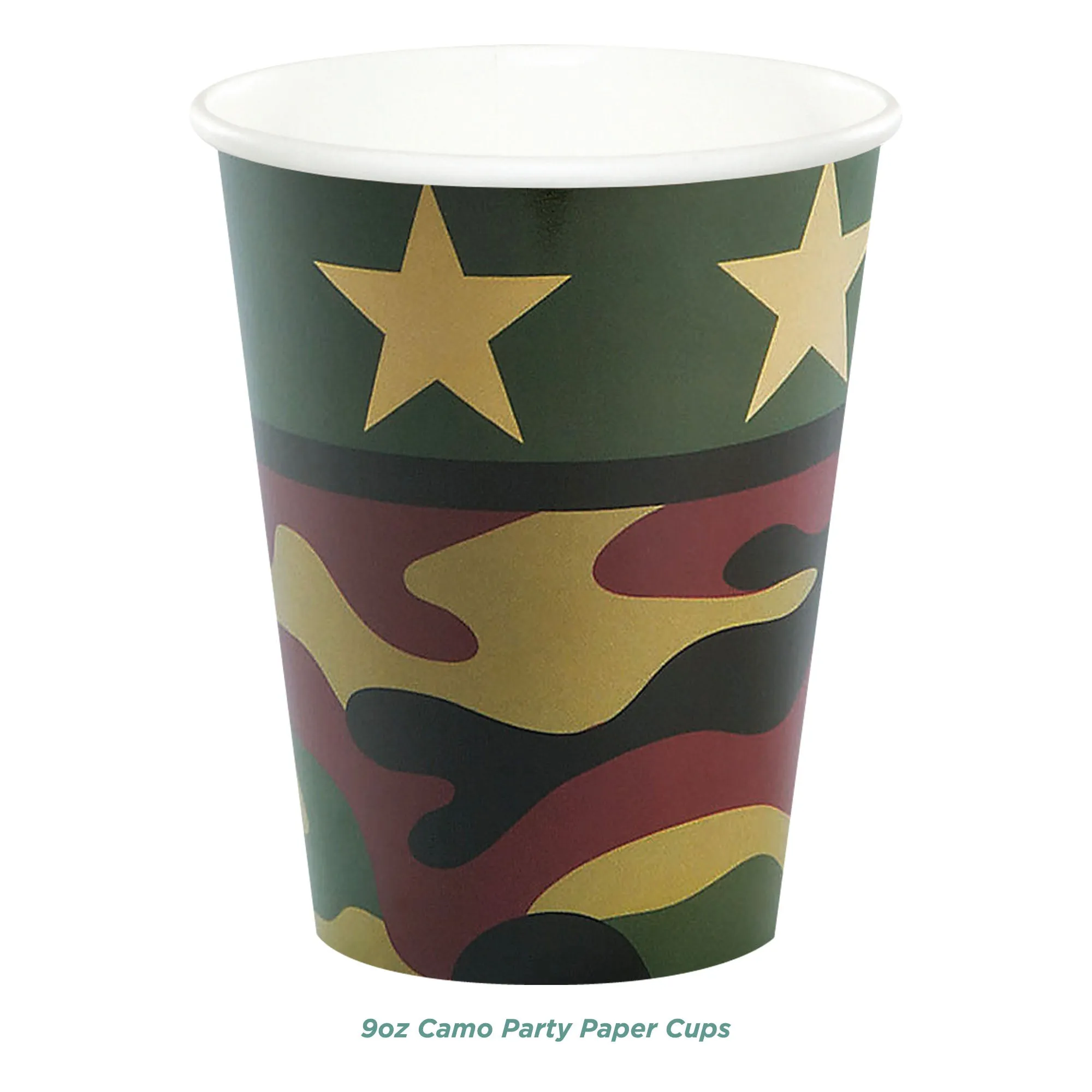 Camouflage Party Supplies for Army & Camo Parties - Plates, Napkins, Cups, & Table Cover