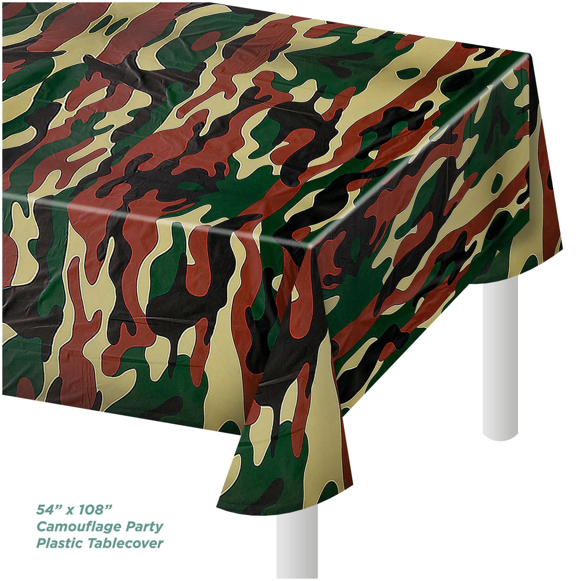 Camouflage Party Supplies for Army & Camo Parties - Plates, Napkins, Cups, & Table Cover