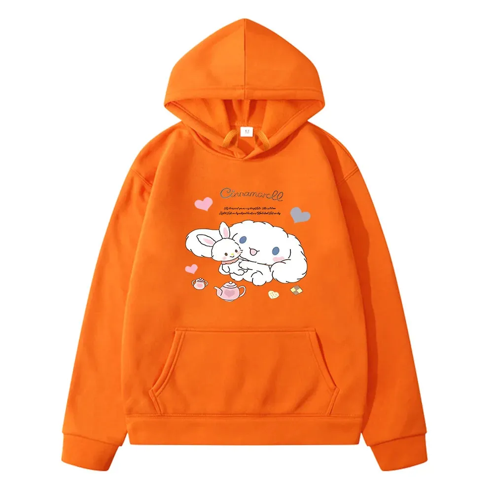 Cinnamoroll Children's Hoodies Sweatshirts Kawaii Sanrio Pullover Fashion Anime Cartoons Casual Clothes Girls Boy Kids Warm Tops