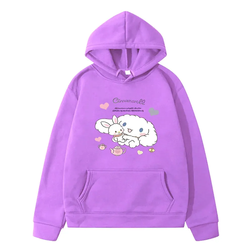 Cinnamoroll Children's Hoodies Sweatshirts Kawaii Sanrio Pullover Fashion Anime Cartoons Casual Clothes Girls Boy Kids Warm Tops