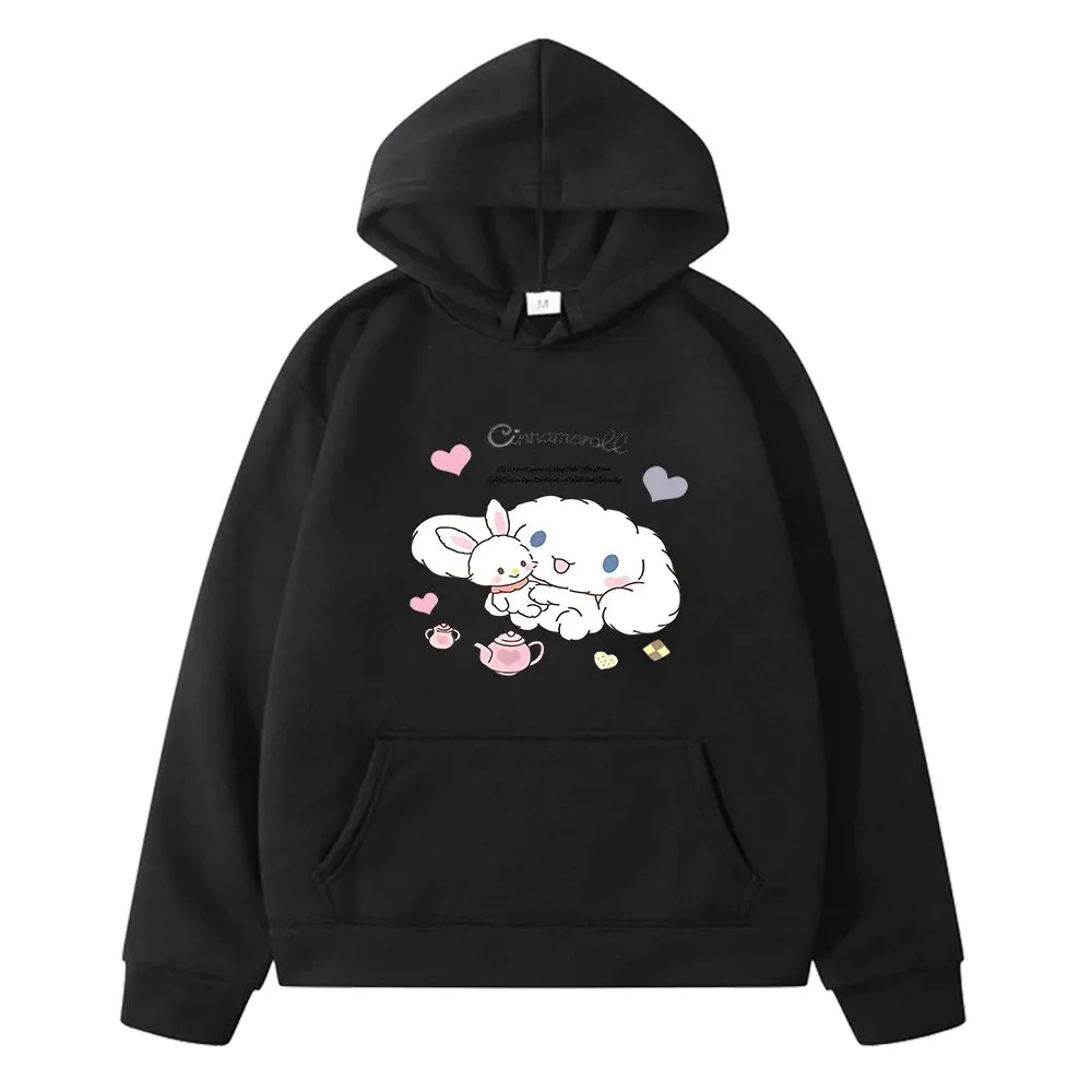 Cinnamoroll Children's Hoodies Sweatshirts Kawaii Sanrio Pullover Fashion Anime Cartoons Casual Clothes Girls Boy Kids Warm Tops
