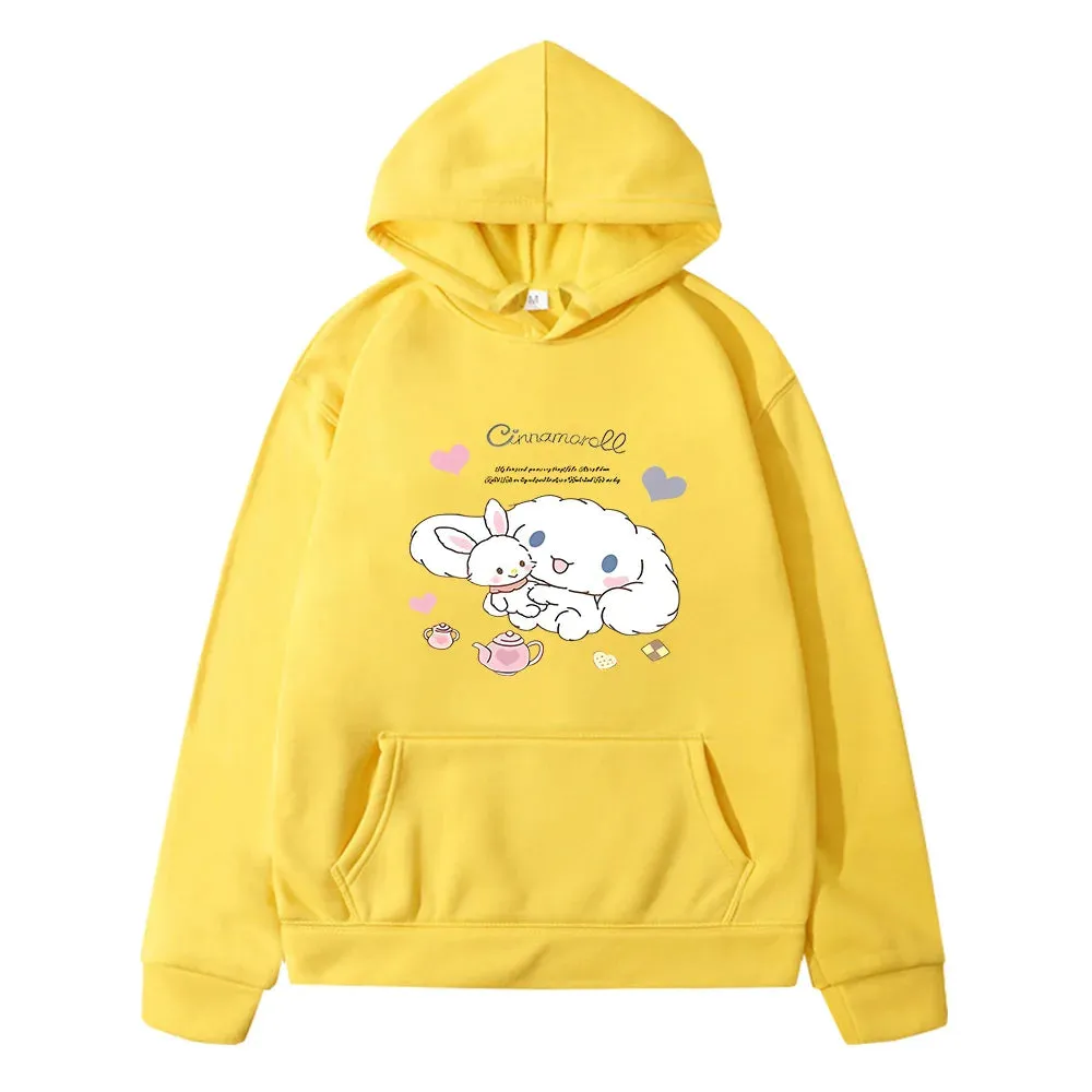 Cinnamoroll Children's Hoodies Sweatshirts Kawaii Sanrio Pullover Fashion Anime Cartoons Casual Clothes Girls Boy Kids Warm Tops