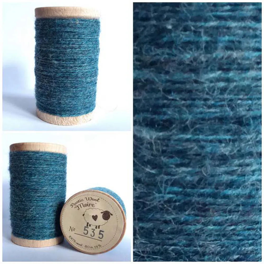 COASTAL BLUE Hand Dyed HALF YARD Wool Fabric for Wool Applique and Rug Hooking