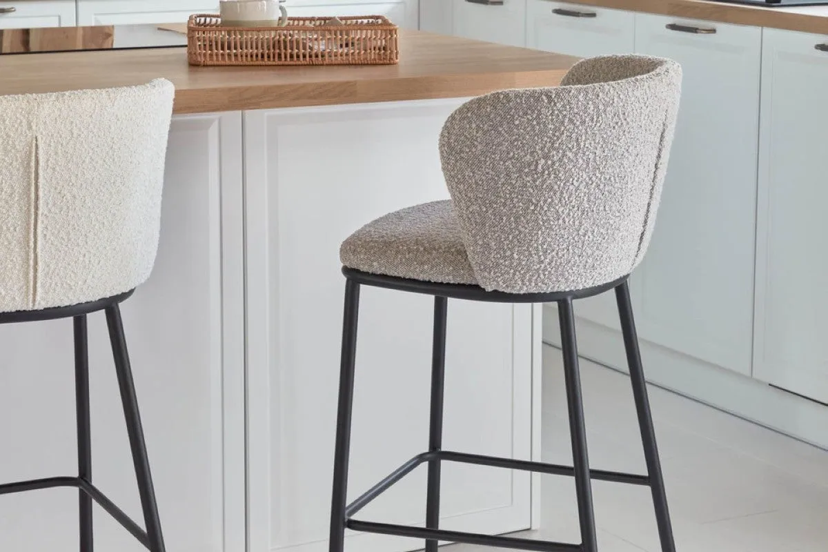 Como Cisel Stool Shearling Fabric - 750mm Seat Height [1020H x 540W]
