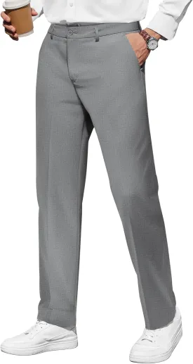 COOFANDY Men's Casual Pants Classic Fit Straight Legs Flat Front Twill Pants