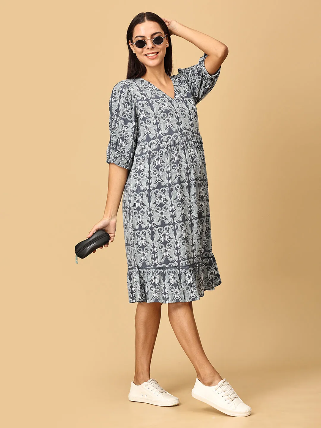 Darling Escape Maternity and Nursing Tier Dress