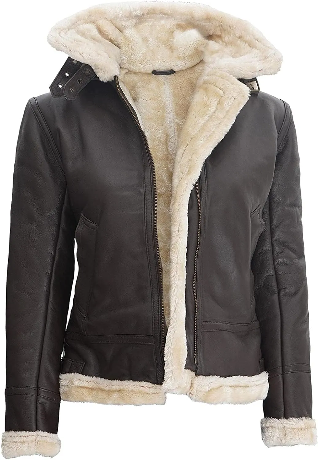 fjackets Leather Sherpa Jackets For Womens - Real Lambskin Shearling Jacket Womens