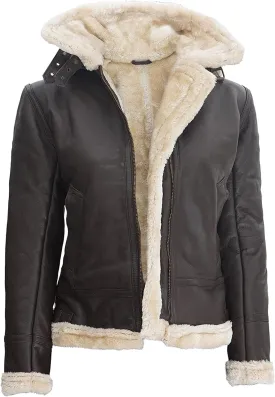 fjackets Leather Sherpa Jackets For Womens - Real Lambskin Shearling Jacket Womens