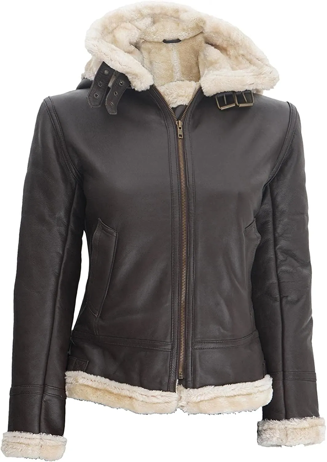 fjackets Leather Sherpa Jackets For Womens - Real Lambskin Shearling Jacket Womens
