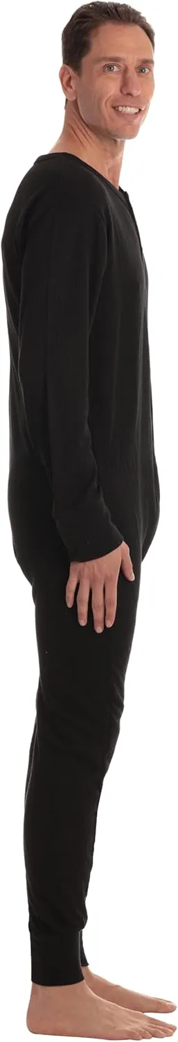 #followme Men's Solid Thermal Henley Adult Onesie