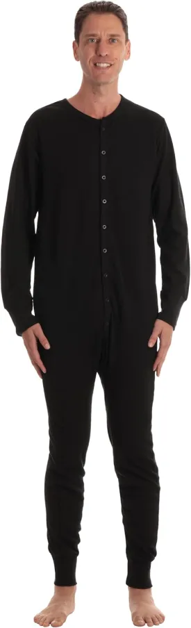 #followme Men's Solid Thermal Henley Adult Onesie