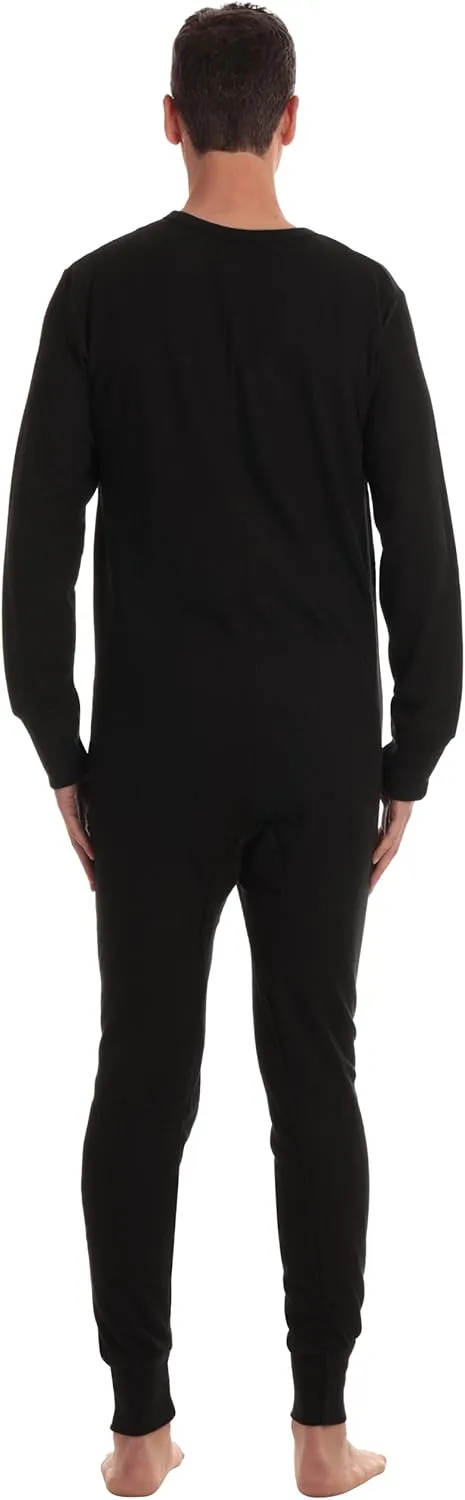 #followme Men's Solid Thermal Henley Adult Onesie