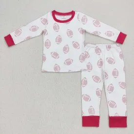 GLP0793 toddler girl clothes football girl winter pajamas set