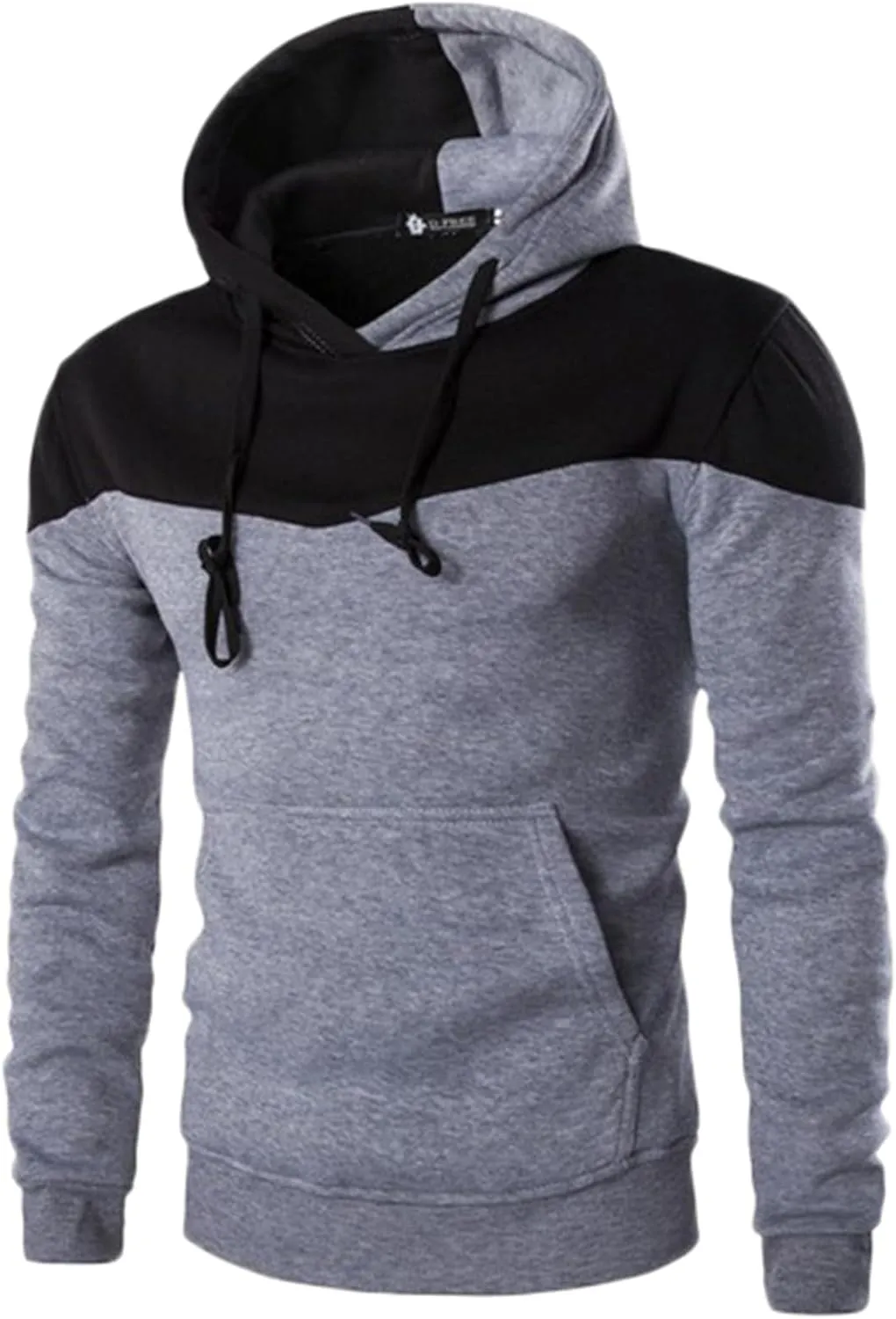 GPCHAN Men's Novelty Hoodies Sweatshirt Long Sleeve Color Block Hoodie Pullover Sweaters with Kangaroo Pocket