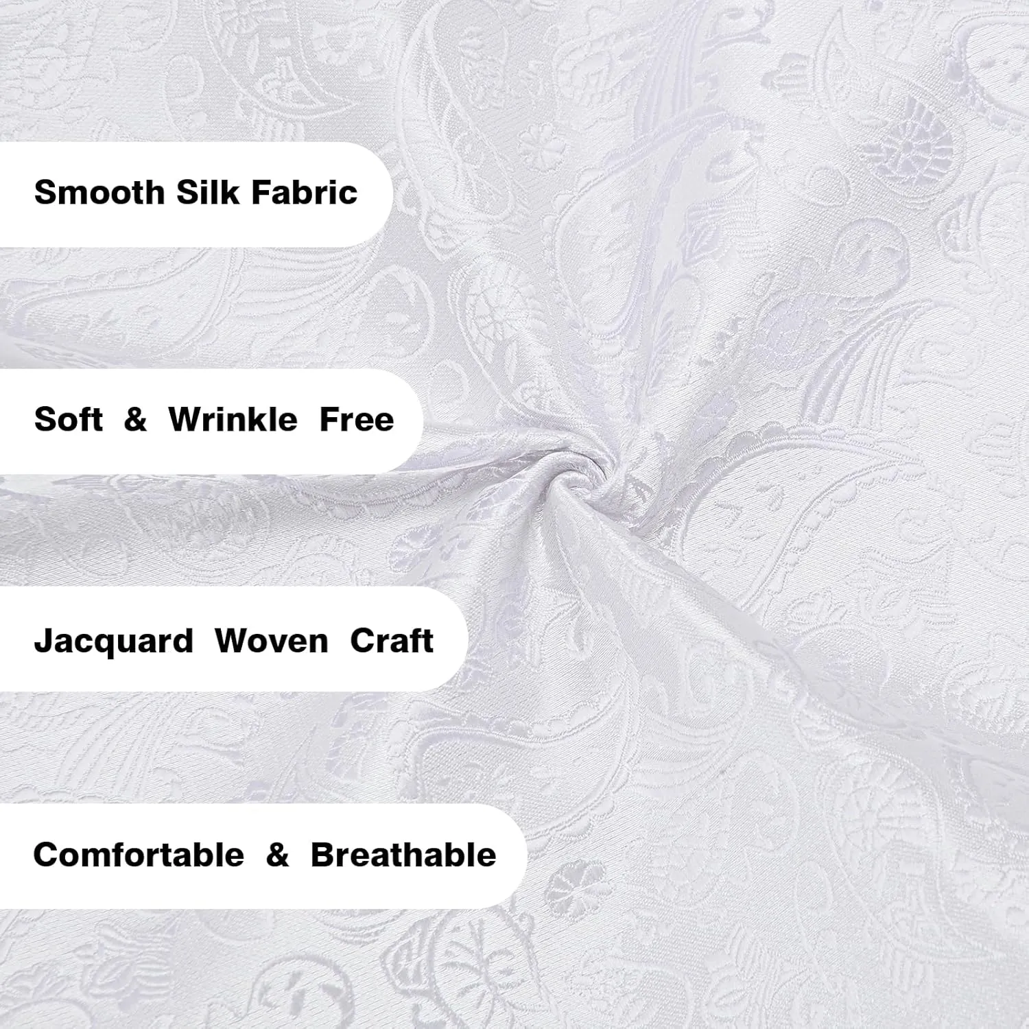 Hi-Tie Men's Silk Vest Bowtie Set Formal Suit Vest Jacquard Tie Handkerchief Cufflinks 5PCS Dress Waistcoats Wedding
