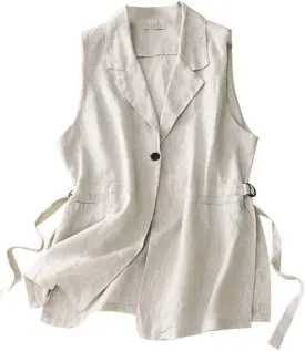 IDEALSANXUN Vest for Women Dressy Sleeveless Blazer Spring Summer Vest Tops Business Casual Outfits Office Work Clothes