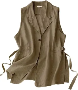 IDEALSANXUN Vest for Women Dressy Sleeveless Blazer Spring Summer Vest Tops Business Casual Outfits Office Work Clothes