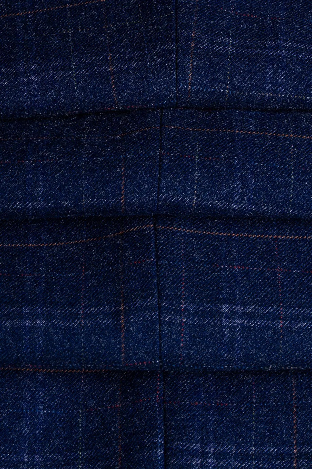 Kaiser Blue Checkered Waistcoat with Adjustable Back Strap