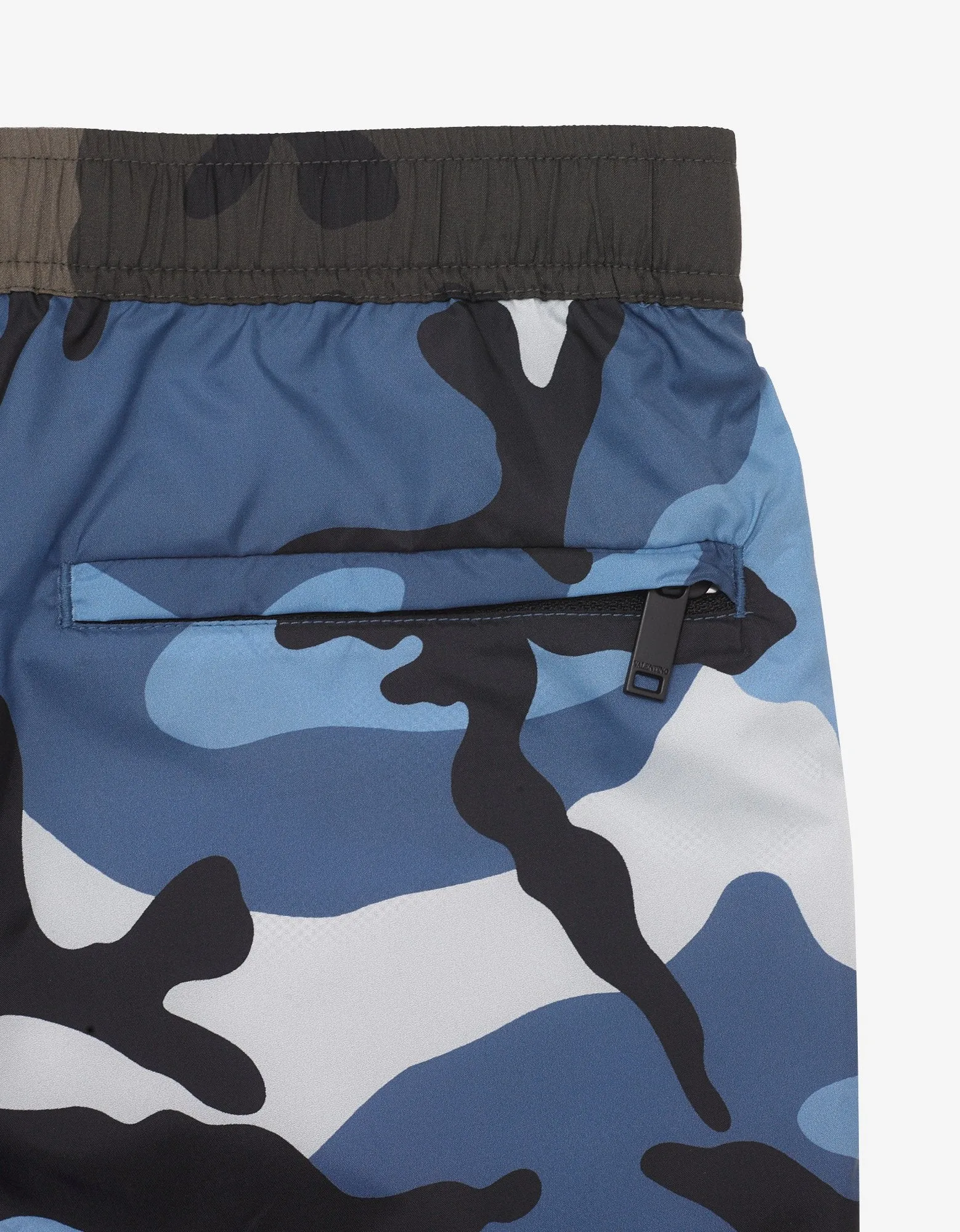 Light Blue Camouflage Print Swim Shorts