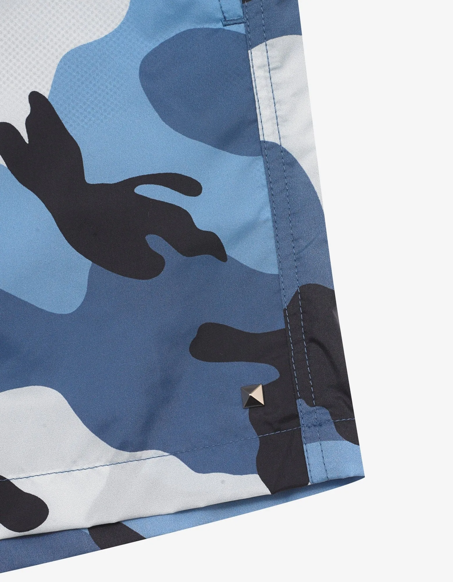 Light Blue Camouflage Print Swim Shorts