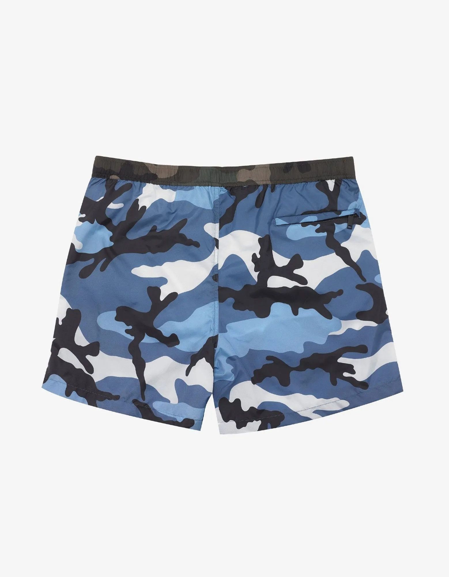 Light Blue Camouflage Print Swim Shorts