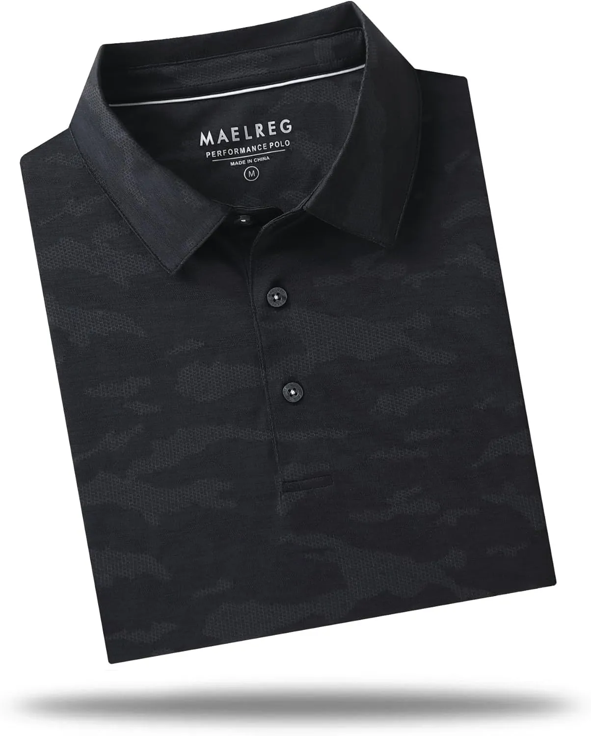 M MAELREG Golf Shirts for Men Short Sleeve Heather Jacquard Textured Stretch Moisture Wicking Performance Mens Polo Shirts