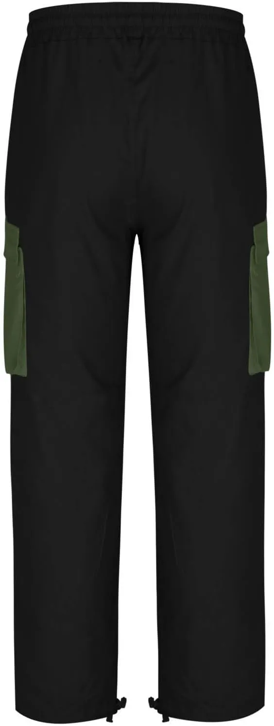 Mens Cargo Pants Elastic Waist Drawstring Joggers Cotton Athletic Pants Casual Hiking Pants Lightweight Sweatpants