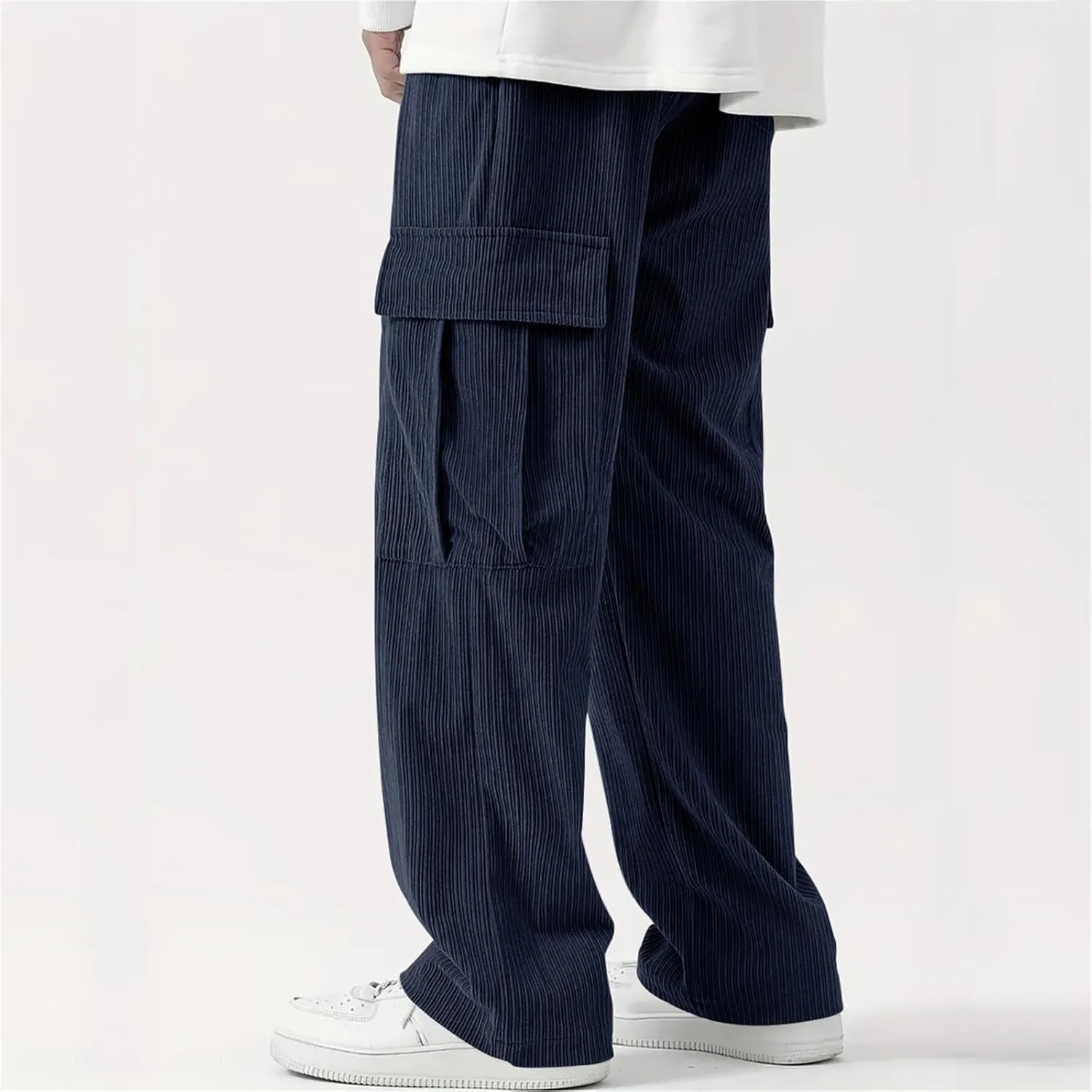 Mens Elastic Waist Drawstring Straight Baggy Leg Loose Lightweight Comfy Beach Casual Yoga Trousers Pants