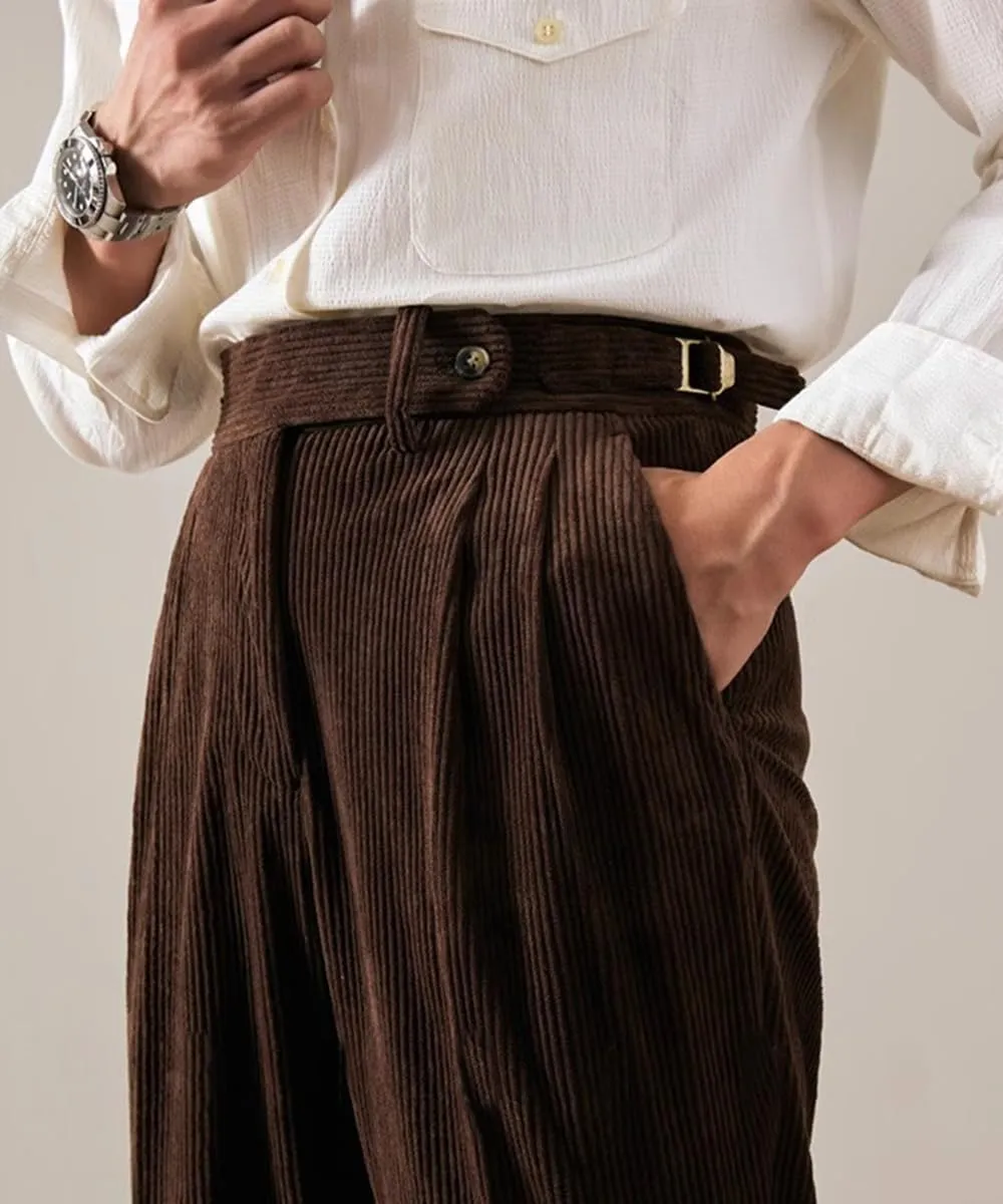 Men's Pants Corduroy Tailored Classic Fit Winter Stretchy Casual Corduroy Dress Pants