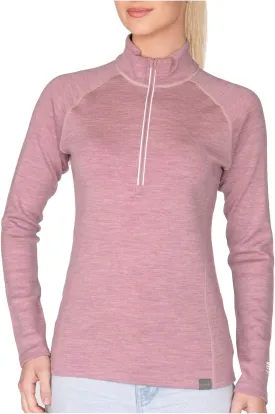 MERIWOOL Womens Half Zip Base Layer Top 400g Heavyweight Merino Wool Sweater
