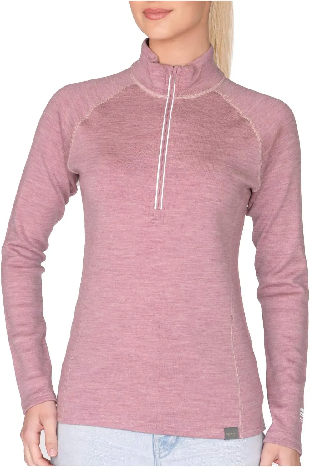 MERIWOOL Womens Half Zip Base Layer Top 400g Heavyweight Merino Wool Sweater