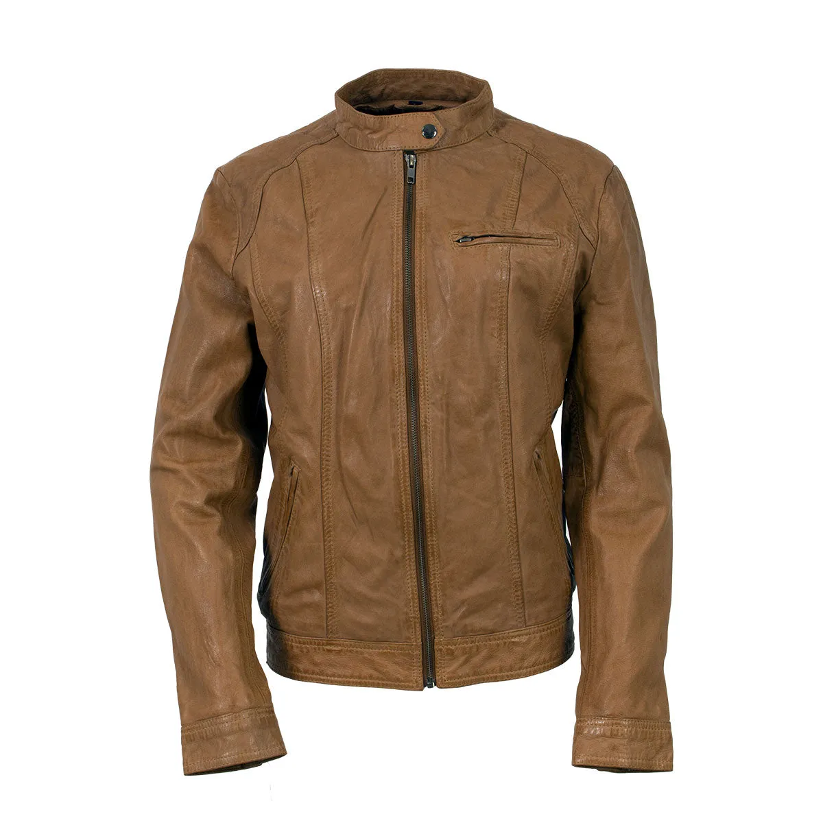 Milwaukee Leather Vintage SFL2811 Women's Cognac Zipper Front