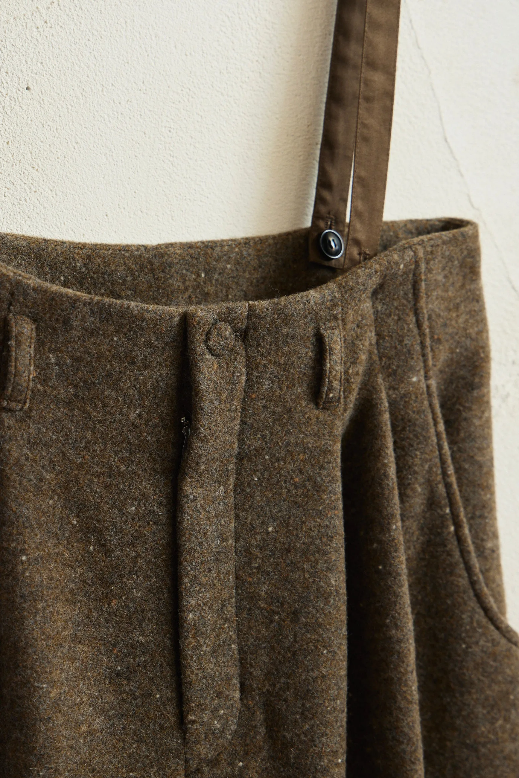 Mix Wool Suspender Pants