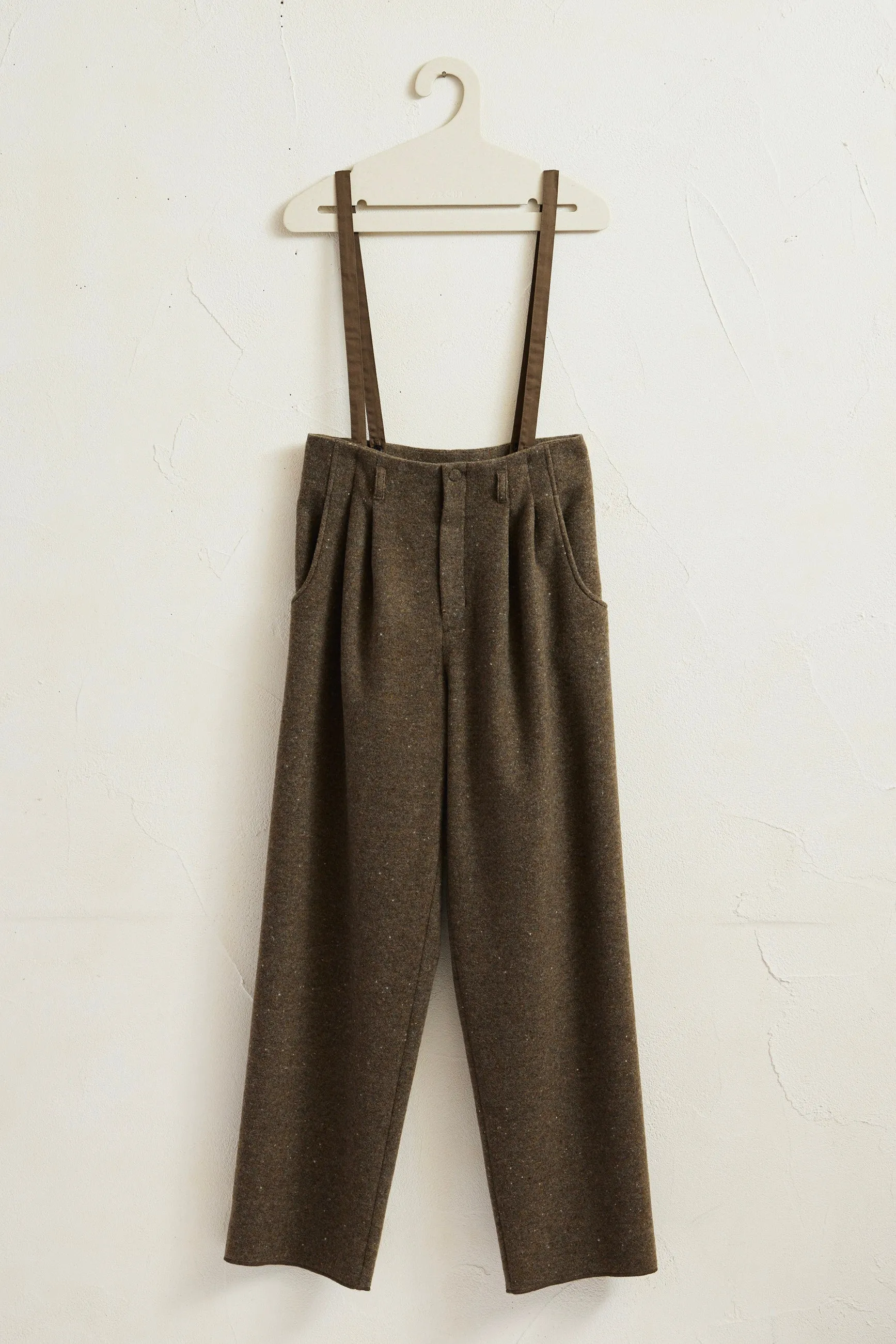 Mix Wool Suspender Pants