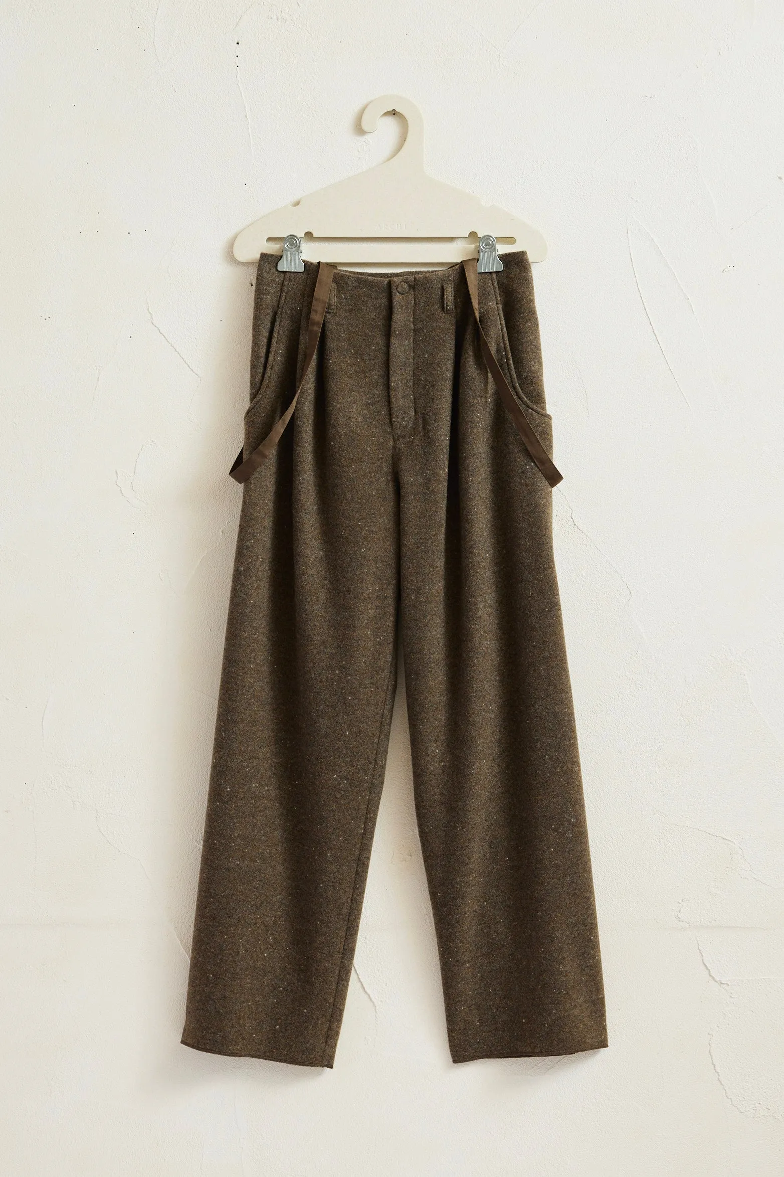 Mix Wool Suspender Pants