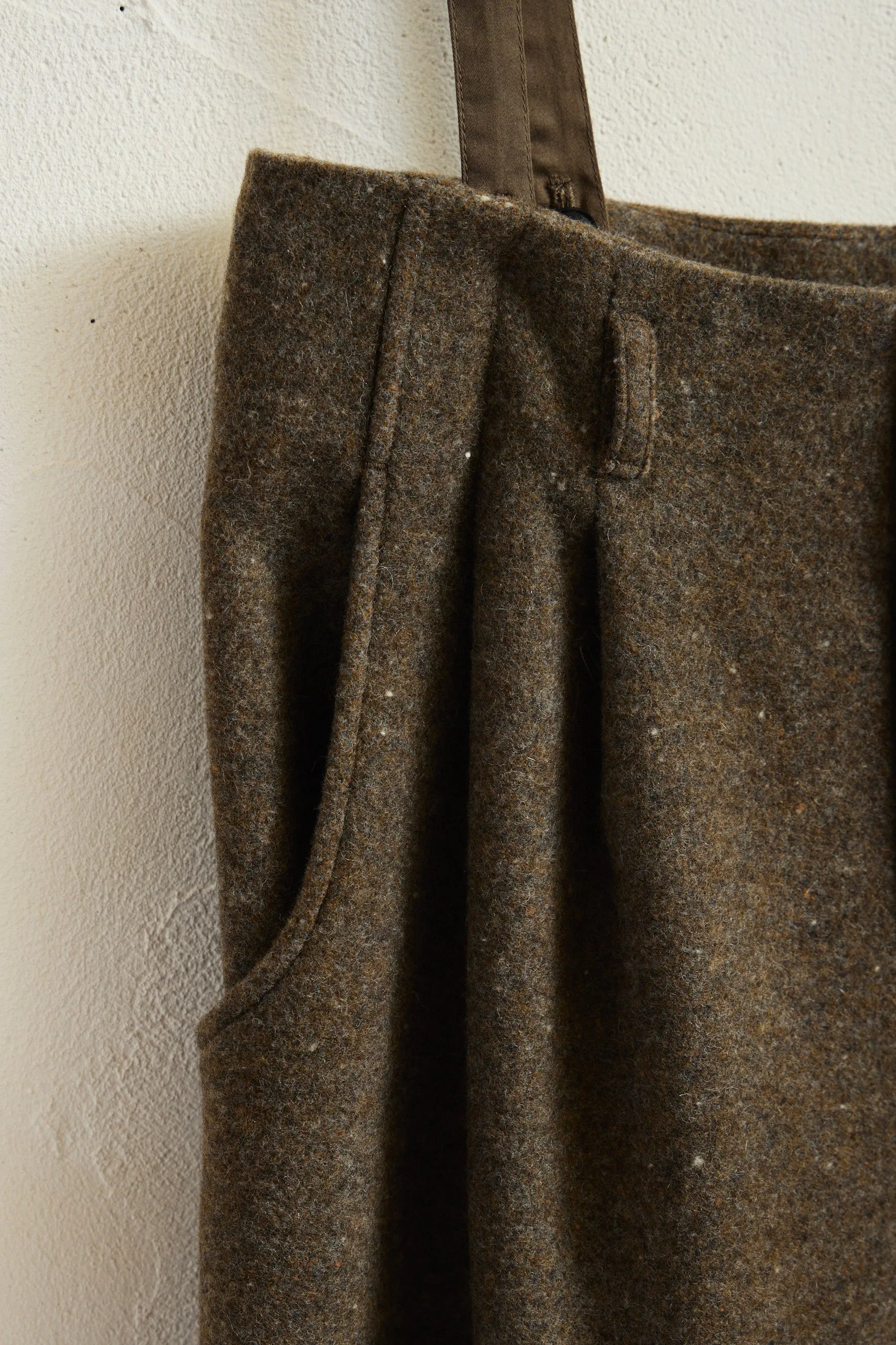 Mix Wool Suspender Pants