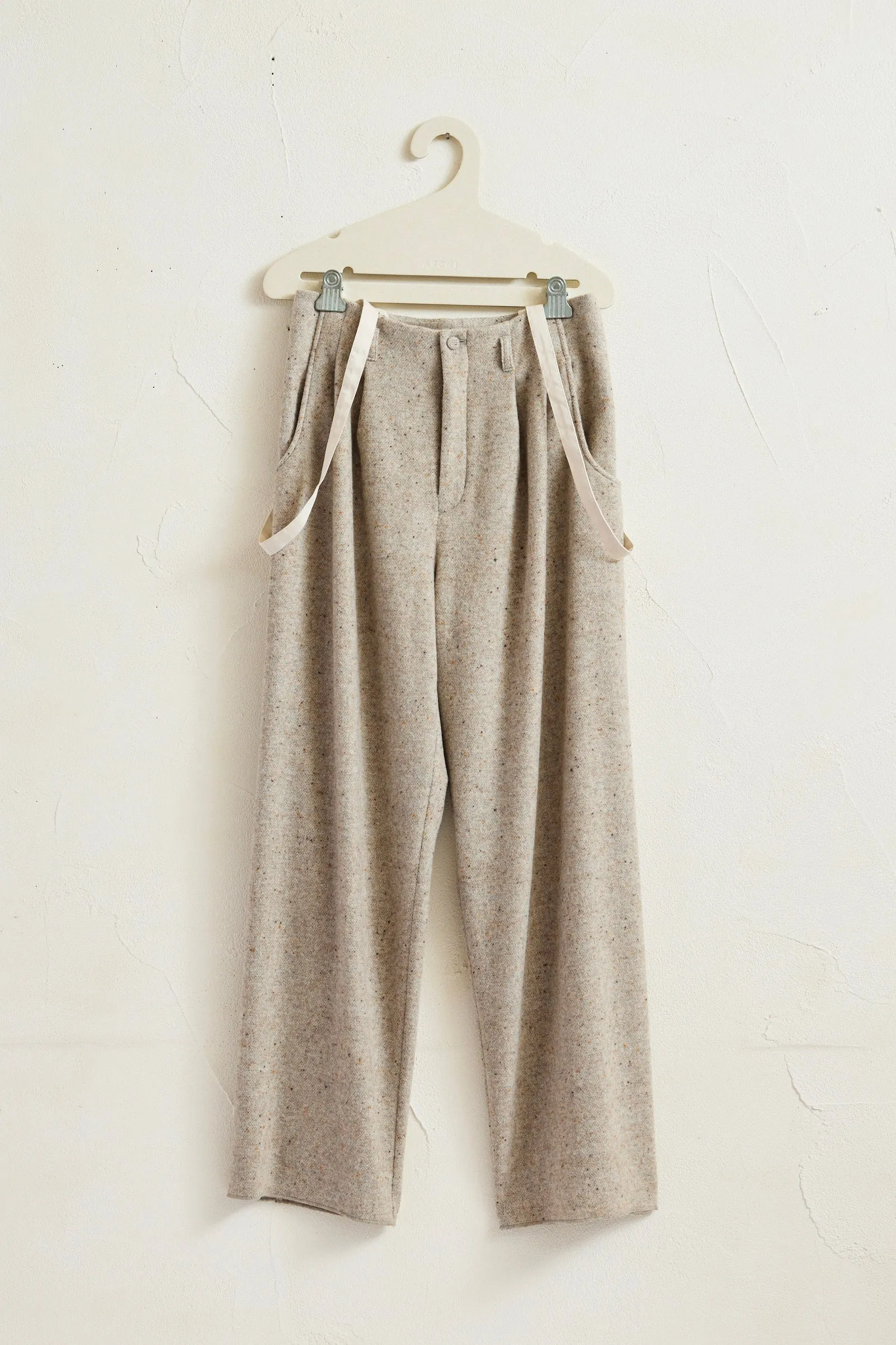 Mix Wool Suspender Pants