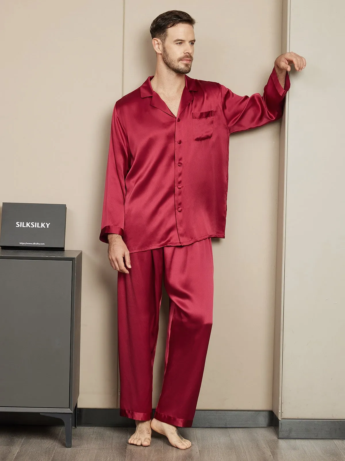 Pure Silk Long Sleeve Men's Pyjamas